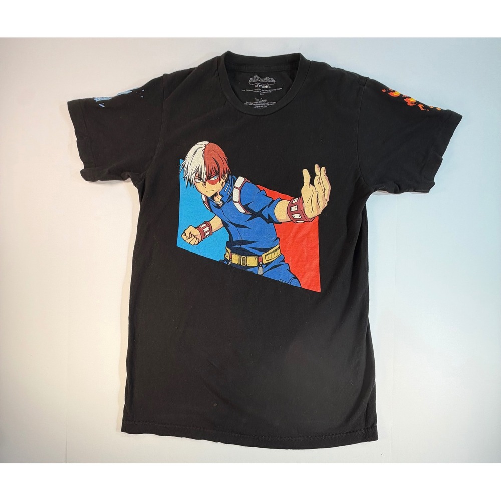 My Hero Academia Shoto Todoroki Graphic T-Shirt Black Small Funimation Anime